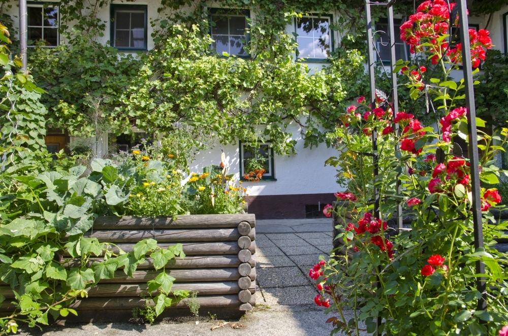 Grüner Innenhof des Kerblguts